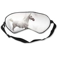 Sleep Mask, Running White Horse Silk Lightweight Breathable Comfortable Soft Eyeshade with Adjustable Head Straps for Women