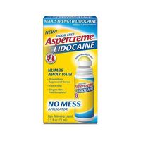 Aspercreme Odor Free Max Strength Lidocaine Pain Relief Liquid With Roll-On No Mess Applicator, 2.5 oz. 2pk