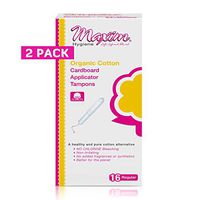 Maxim Organic Cotton Tampons, Cardboard Applicator, REG, 32ct. No Chlorine/Dioxin/Chemical, FDA/ICEA Approved, Organic Natural Tampons, Biodegradable, Organic Tampons with Applicator, 2 Packs of 16