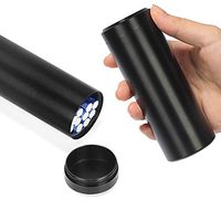 Large Aluminum Cigarette Case Jar - YHOUSE Waterproof Round 100's Cigarettes Box Pocket Bottle (Bright Black)