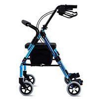 TYJ-USA Walker Wheelchair Elderly Lightweight Wheelchair Ultra Light Trolley Portable Wheelchair Scooter Disabled Walker (Color : Blue, Size : 6563cm)