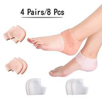 Silicone Heel Protectors,Heel Cups,Gel Heel Cushion,Plantar Fasciitis Inserts Pads& Heel Guards Great fot Heel Pain, Heal Dry Cracked Heels, Achilles Tendinitis.Heel Sore