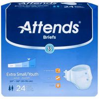 MCK12043100 - Youth Incontinent Brief Attends Tab Closure X-Small Disposable Heavy Absorbency