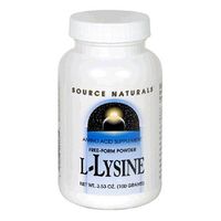 Source Naturals L-Lysine Powder Free Form Amino Acid Supports Calcium Absoption and Immune System and Respiratory Health - 100 Grams (Pack of 3)