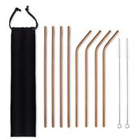 Arctic Chill Reusable, Stainless Steel Metal Drinking Straws, Compatible with 30oz Tumblers, Dishwasher Safe, Comes with 4 Straight, 4 Bent, 2 Cleaning Brushes & 1 Portable Pouch