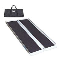 Ruedamann 5' x 30" Non-Skid Threshold Ramp,Portable Aluminum Folding Wheelchair Ramp for Home,Steps,Stairs,Doorways,with Bag (MR607W-5)