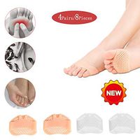 4 Pairs (2 Pairs for Daily Use 2 Pairs for Night) Silicone Heel Socks Plantar Fasciitis Insertion Pads Heel Shield and Heel Cup for Dry Heel Plantar Fasciitis Sore Heels. for Men & Women—Skin (White)