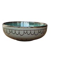Bowl Ceramic Bowl Creative Tableware Shallow Mouth Bowl Ramen Bowl Household Dish Rice Bowl Retro Large Salad Bowl Soup Bowl Household tableware, retro bowl
