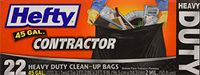 Pactiv Corp E2-4524 "Hefty" Heavy Duty Contractor Bag 45 Gallon - Gray/ 22 count