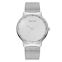 Mens Watches,Fxbar Simple Men's Casual Quartz Stainless Steel New Strap Watch Analog Wrist Watch Bracelet Watches(Silver)
