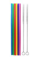 Tegion Reusable Standard Size Silicone Replacement Straight Straws for 16oz, 20 oz, 24 oz,30 oz acrylic tumblers 8 pack