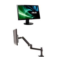 Asus VG248QE 24-inch Full HD Ergonomic Back-lit LED Gaming Monitor and AmazonBasics Single Monitor Display Mounting Arm Set
