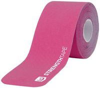 StrengthTape Kinesiology Tape, Pink, 5 Meter Uncut Roll, Breathable Stretch Cotton Athletic Tape Supports Painful Sports Injuries During Recovery - Even in Water