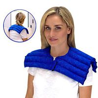 Upper Body Wrap for Neck & Shoulder – Stiff Neck, Muscle Strain Relief – Microwavable Heating Pad Hot/Cold Therapy by Nature Creation (Blue Marble)
