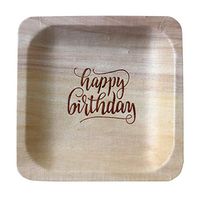 "Happy Birthday" StatementWare Disposable Birthday Party Plates (50-Pack)—100% Natural, Eco-Friendly Alternative to Plastic Party Plates, Catering Plates and Dessert Plates (5.5" x 5.5")