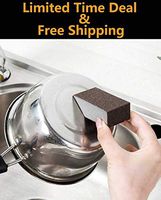 Riforla ⭐⭐⭐⭐⭐ 2pcs Kitchen Carborundum Sponge Nano Emery Sponges Pot Clean Brush Rust Eraser Grit Scouring Pads Pot Cleaning Pads with Carborundum for Quickly Cleans