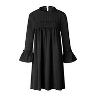 Women Dress, Realdo Solid Pleated Casual Loose Mini Dress Black, US 8