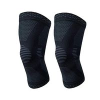 ASEEBY Knee Braces Compression Knee Sleeve for Men Women Knee Support (1 Pair) for Running Weightlifting Basketball Gym Workout Sports Size M (Black)