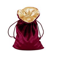 Gold Lined Wine Velvet Bags | Quantity: 10 | Width: 5"