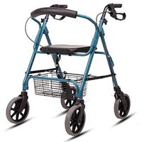 LJHHH Folding Rollator Walker,Easy to Manoeuvre and Height Adjustable Limited Mobility Aid,Adjustable Height & 4 Wheels Shopping Trolley