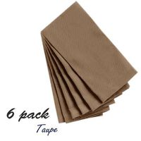 JB Linen Egyptian Cotton 600-Thread-Count 6-Piece Dinner Napkins 12" x 12" Color Taupe Solid (Set Contains Half Dozen Napkins)
