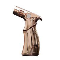 Jobon Golden Quad Jet Straight Flame Butane Spray Torch Cigar Lighter One Second to Cool Down,Genuine Authorization …