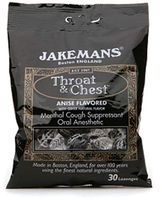 Jakemans Throat & Chest Lozenges, Anise Menthol 30 ea (Pack of 4)