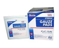 Dukal 1412 White 12-Ply 4" x 4" Sterile Gauze Pads (DKL1412) Category: Bandages and Dressings