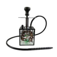 JYH-U Hookah Kit with LED Lights-Premium Acrylic Finished Hookah Kit with Stable Acrylic Vase,1 Washable Silicone Bowl and Spring Hose