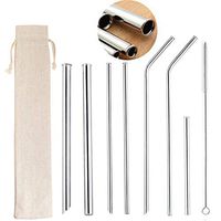 ZFITEI Stainless Steel Metal Straws, Reusable Comfortable Rounded tip Drinking Straws, Anti-Scratch Stainless Steel Straw Set of 7, Straws for 30&20 Oz Tumbler, Bubble Boba Tea Straws，7 Styles