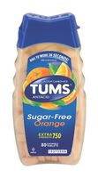 Tums Antacid Chewable Tablets, Extra Strength, Sugar Free, Orange, 80-Count Bottles (Pack of 4)