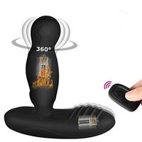 16 Modes Wearable Vîbräting Heating Silicone Pröstátê Remote Control Wireless USB Rechargeable Charging Handfree Ďîldɔ for Men Male Couples TDGN017