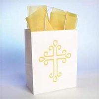 Gift Bag - Cross w/Tissue - LRG - Wht