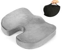 MQYH Memory Foam Cushion Orthopedic Coccyx Cushion -Tailbone Pain And Sciatica - Medically Proven Lumbar Support - Portable Ergonomic Chair Seat Pad For Indoor, Outdoor, Home And Office , Grey