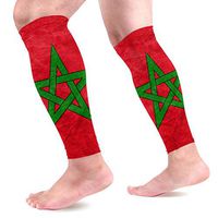 Calf Compression Sleeves 2 Pieces Flag of Morocco Calf Guard Great for Running, Cycling, Maternity, Travel, Nurses