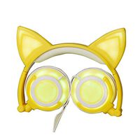 TechComm K8 Pointy Cat Ear LED Headphones with Glowing Ears and Earpads