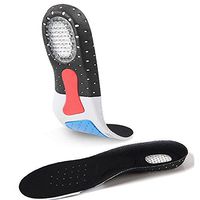 Shoes Insoles for Men and Women, Sports Work Comfort Insoles for Shock Absorption Heel Protection Relieve Foot Pain (Black, Women5-10)
