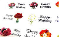 Minilabel Happy Birthday Rectangle Greeting Stickers, Colour On Clear Self-Stick Labels For Cards, Envelopes, Craft, Decoration