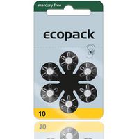ecopack Hearing Aid Batteries, Size 10 (120 Total Batteries)