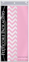 Flexicore Packaging Light Pink Gift Wrap Tissue Paper | Size: 15 Inch X 20 Inch | Count: 20 Sheets | Color: Solid Light Pink & Chevron