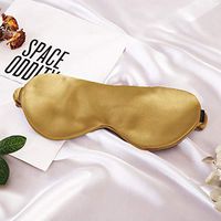 THXSILK 22 Momme Mulberry Silk Eye Mask, Super Smooth Sleep Mask, Soft Eye Cover for Good Night Sleep, Comfortable Travel and Nap, with Wide Head Strap for Woman/Man/Kids,Metallic Gold