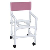 MJM International 115-3TW-FD Pediatric Shower Chair with Folding Capacity, 200 oz Capacity, 38.5" Height x 19" Width x 23" Depth, Royal Blue/Forest Green/Mauve