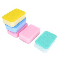 uxcell Scouring Pads Non-Scratch Scouring Sponge Scrub Pads Household Kitchen Cleaning UtensilMulticolor Dish Bowl Clean Pads 5 PCS