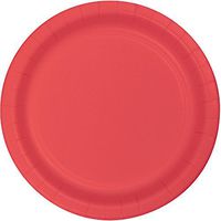 Club Pack of 240 Coral Pink Red Disposable Paper Party Luncheon Plates 7"