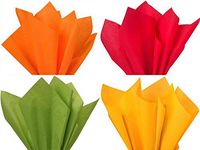Assorted 4 Colors Fall Thanksgiving Holiday Colors Gift Grade Tissue Paper Sheets - 20" x 30" Tangerine,RED,Oasis Green, Goldenrod - Choose Package Amount (288)