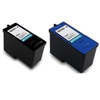 Amsahr KX701/JP451 Remanufactured Replacement Dell Ink Cartridges for Printers/Faxes with 1 Black and 1 Color Cartridges Ink
