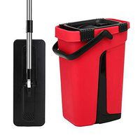 Aslion Mops Bucket System for Floor Cleaning 2 in 1 Wash Dry with Flat Fiber Mop Pads New