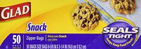 Glad Zipper Food Storage Snack Bags - 50 Count