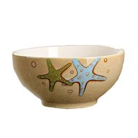 Bowl Kitchenware Ceramic Bowl Rice Bowl Home Soup Bowl Set Salad Bowl Soup Bowl Hand-Painted Cutlery Household tableware, retro bowl (Color : Yellow)