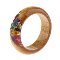 Handmade Dry Pressed Daisy Floret Resin Bracelet Transparent Wood Bangle Cute Charm Bracelets Charms Cheap Best Accessories Bangles